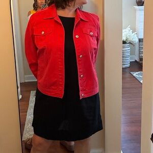 Women's Red Denim Jacket